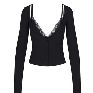 Skims Soft Lounge lace top with lace bralette NWT. Size medium.